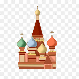 俄罗斯景点地标建筑插画
