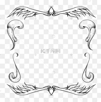 黑白简约古典复古素描哥特风边框