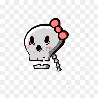 万圣节骷髅头q版骷髅呆萌可爱免抠png