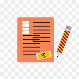 卡通简约记账本和铅笔图标