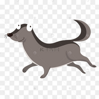 正在奔跑灰色狼