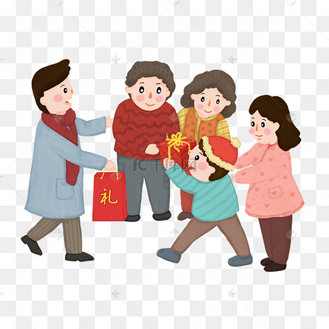 新年过节送礼png免抠图年俗正月大年初二