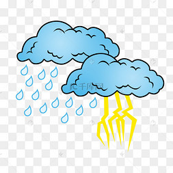 闪电下雨天气插画下载 png下载psd卡通云朵吐痰下载 png下载爆炸美漫