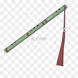 手绘复古玉箫插画