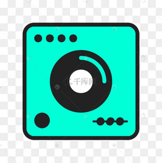 手绘彩色相机打碟机