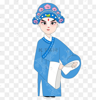 京剧小生手绘矢量图