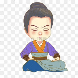武侠风格男子打坐png