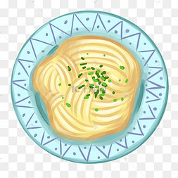 卡通葱花面条插画