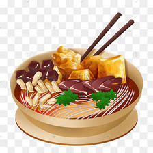 鸭血粉丝汤食材