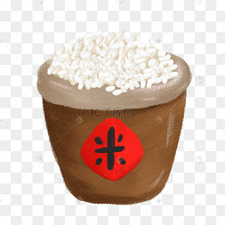 水稻东北大米插画大米稻米粮食粮食水稻大米手绘粮食大米插画稻米糙米