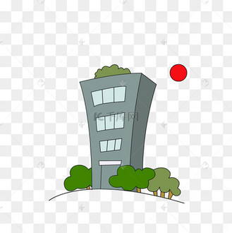 卡通简笔画现代建筑