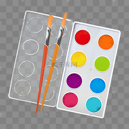 手绘调色盘画笔绘画工具