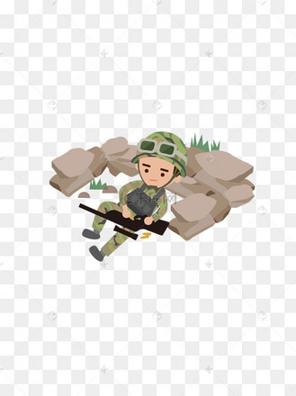 卡通q版小兵战壕奋战换子弹