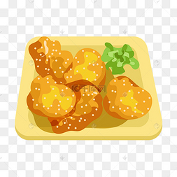 美味的小吃鸡柳插画