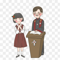 圣诞节做礼拜的人png