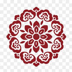 红色窗花矢量图