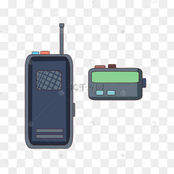 呼叫对讲机bb机插画