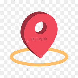 红色位置定位扁平2.5d名片小图标