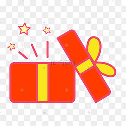 打开的卡通礼盒