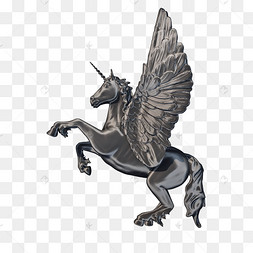 黑色独角兽png图