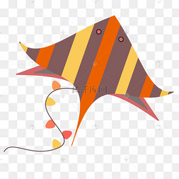 手绘蝙蝠鱼风筝插画