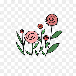 玫瑰卡通可爱花朵绿植