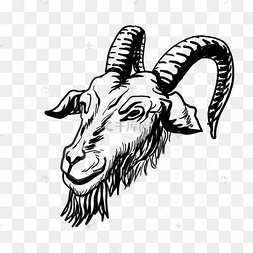 手绘大羊角羊png