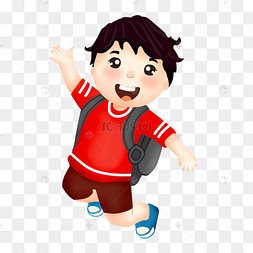 中小学生开学女同学手绘卡通人物可爱孩童人物标题栏边框开学季六一