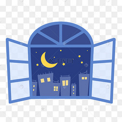 卡通大楼窗户