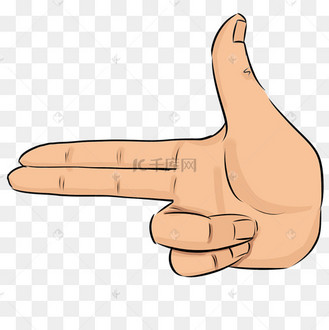 比划手枪的手势插画