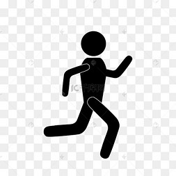 卡通奔跑剪影