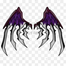 手绘骨感恶魔之翼