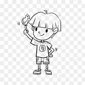 儿童节简笔速写手绘涂鸦小男孩漫画