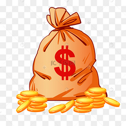 卡通金融金币袋子插画