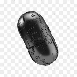 科技感黑色质感立体胶囊