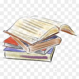 手绘书本打开