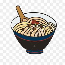 一碗特色面条插画