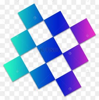 粉蓝色渐变装饰菱格