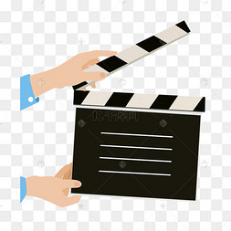 黑白色的场记板插画