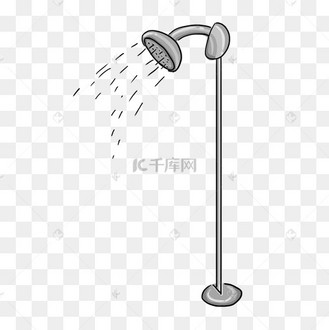 喷头花洒淋浴手绘插画psd
