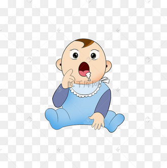 张嘴撒娇的卡通婴幼儿