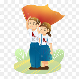 七一建党节学生敬礼爱国素材