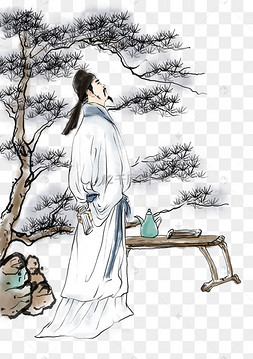 png下载psd宝贝恐龙蛋壳出生水彩画下载 png下载psd水墨古人李白下载