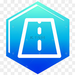 蓝色科技感渐变交通icon图标行车17