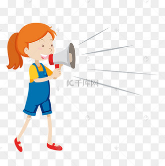 说话最大声的女孩矢量素材