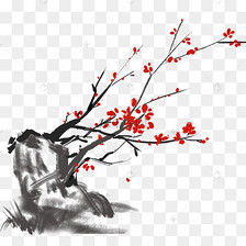 手绘水墨梅花