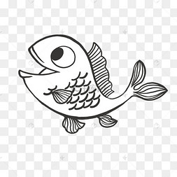 手绘简笔画大嘴鱼