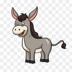 卡通小毛驴矢量图