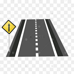 平面卡通公路插画