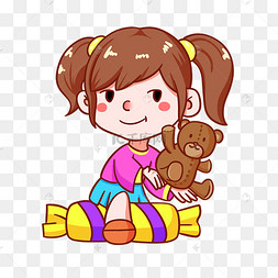 六一儿童节拿玩具熊的小孩下载 png下载psd快乐的吸血鬼孩子卡通人物.